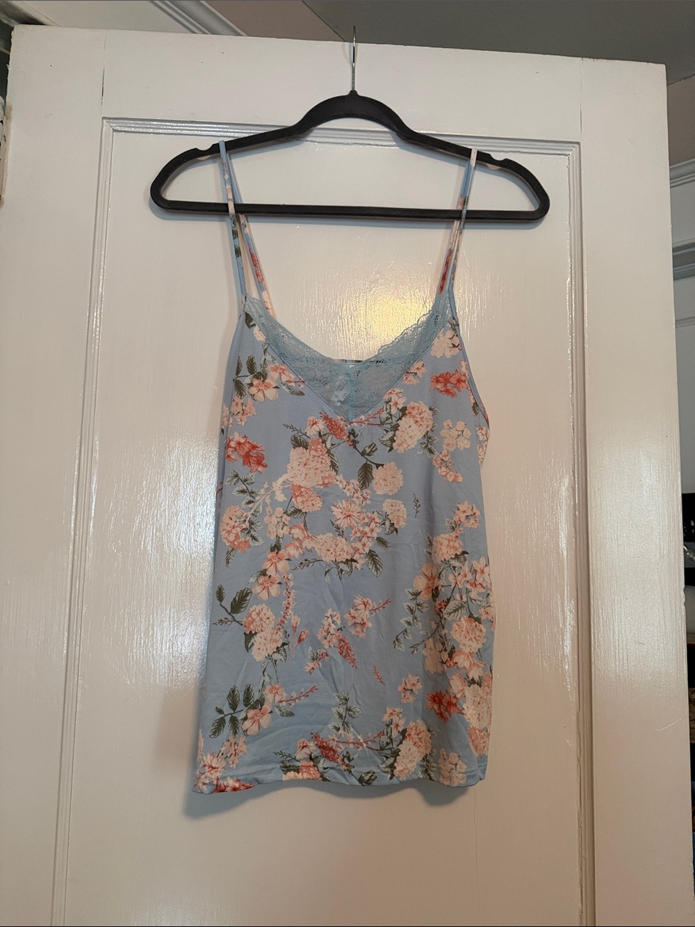 Flora Nikrooz Light Blue Floral Lace-Trim Cami